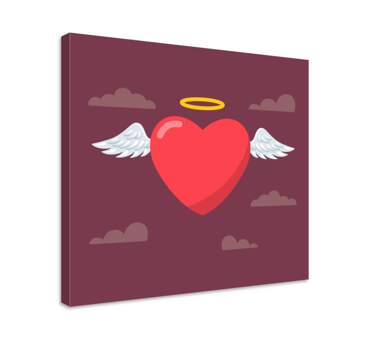 Canvas art angel heart design - TenStickers