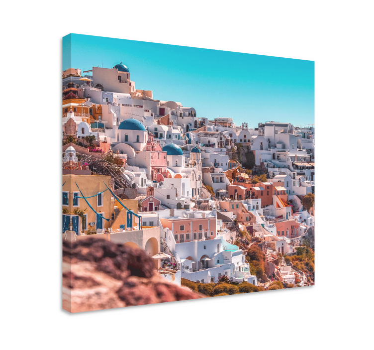 Cityscape wall art santorini scenic view - TenStickers