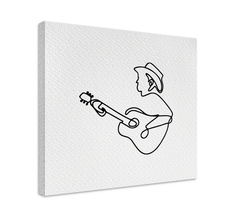 Black guitarist minimalist Music canvas - TenStickers