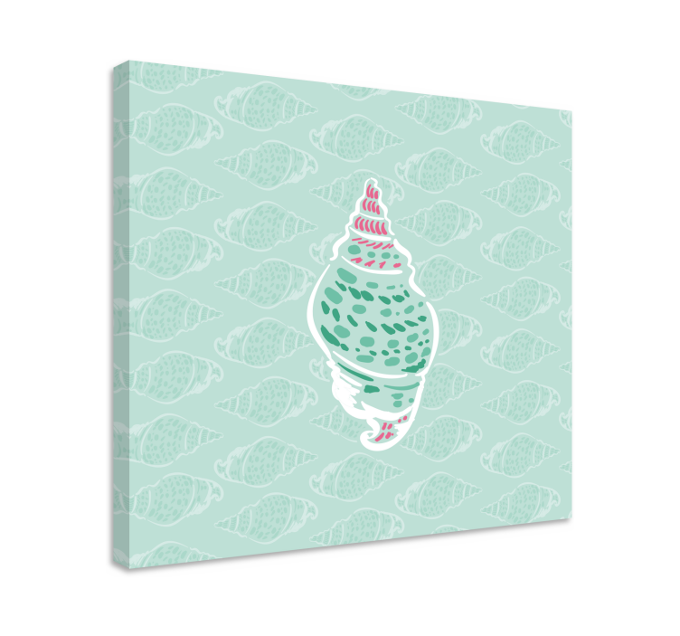 Nautical canvas art intricate sea shell design - TenStickers