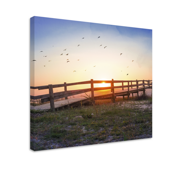 Serene sunset vista landscape canvas - TenStickers
