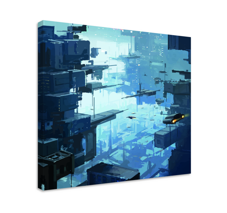 Futuristic cityscape cityscape wall art - TenStickers