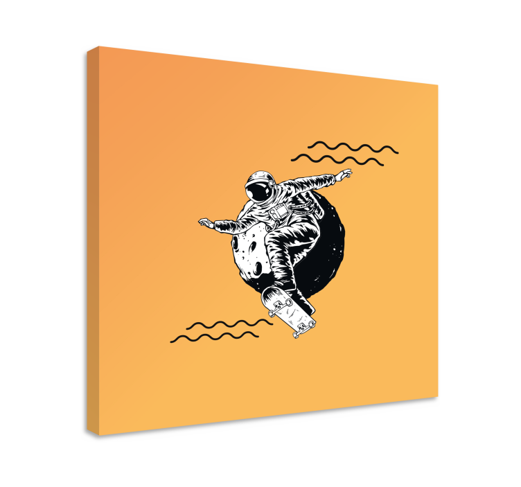 Videgoames canvas cosmonaut skateboarding - TenStickers