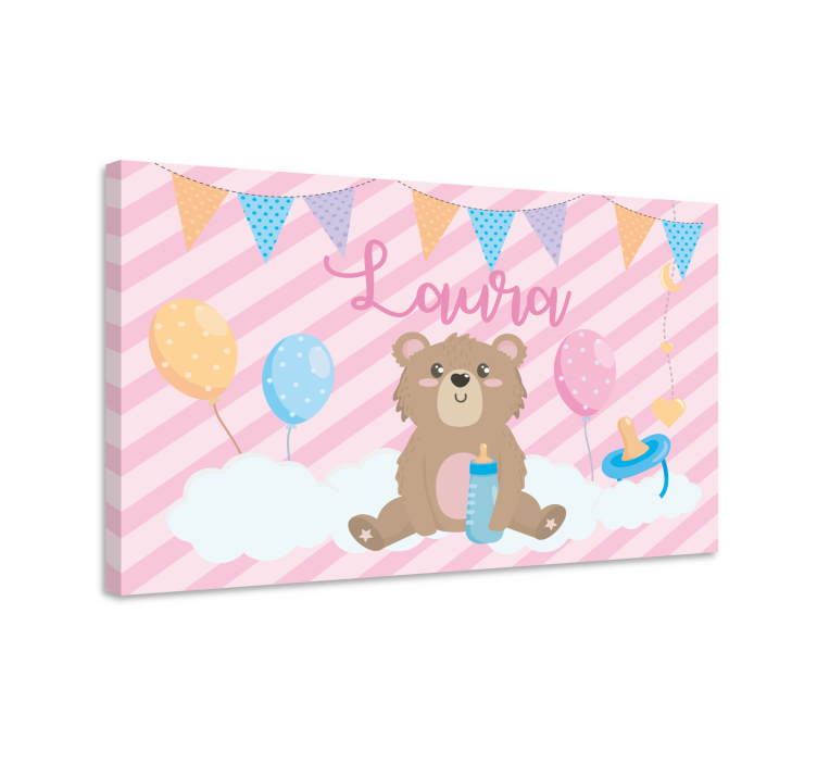 Cocktail canvas cute bear celebration - TenStickers