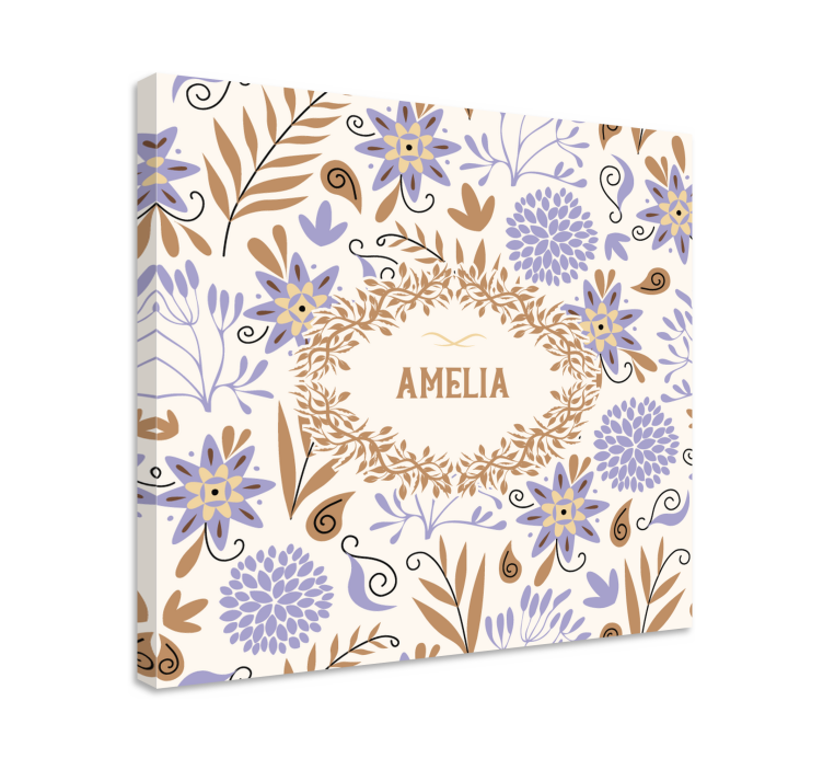 Flowers canvas floral blossom pattern - TenStickers