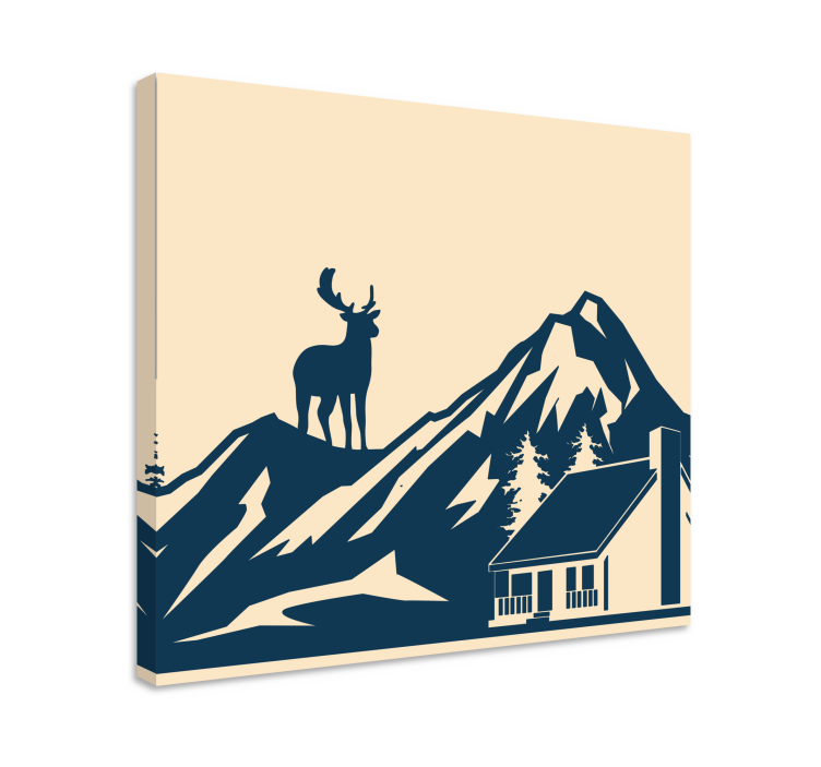 Stag canvas majestic stag silhouette - TenStickers