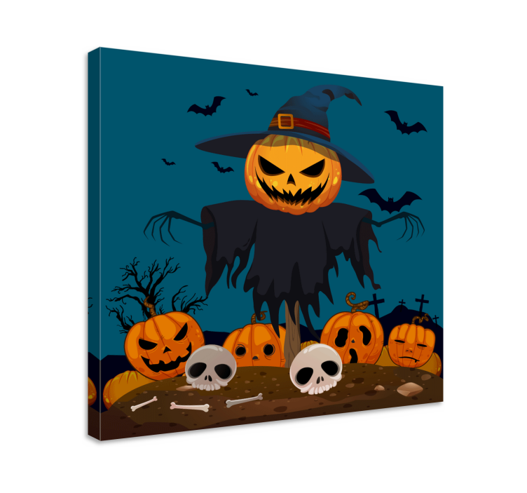 Sinister Pumpkin Display dinosaur canvas wall art - TenStickers