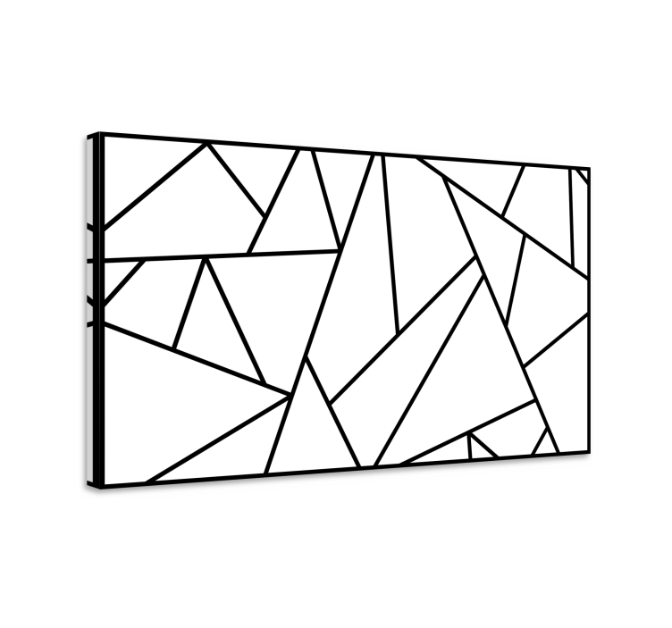 Black geometric lines minimalist canvas - TenStickers