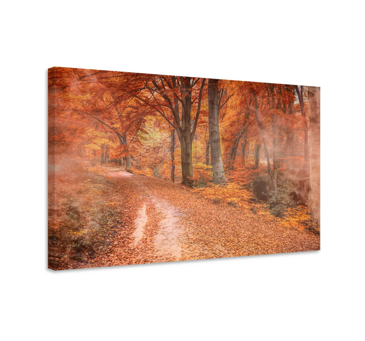 Autumn and fog aesthetic landscape canvas - TenStickers