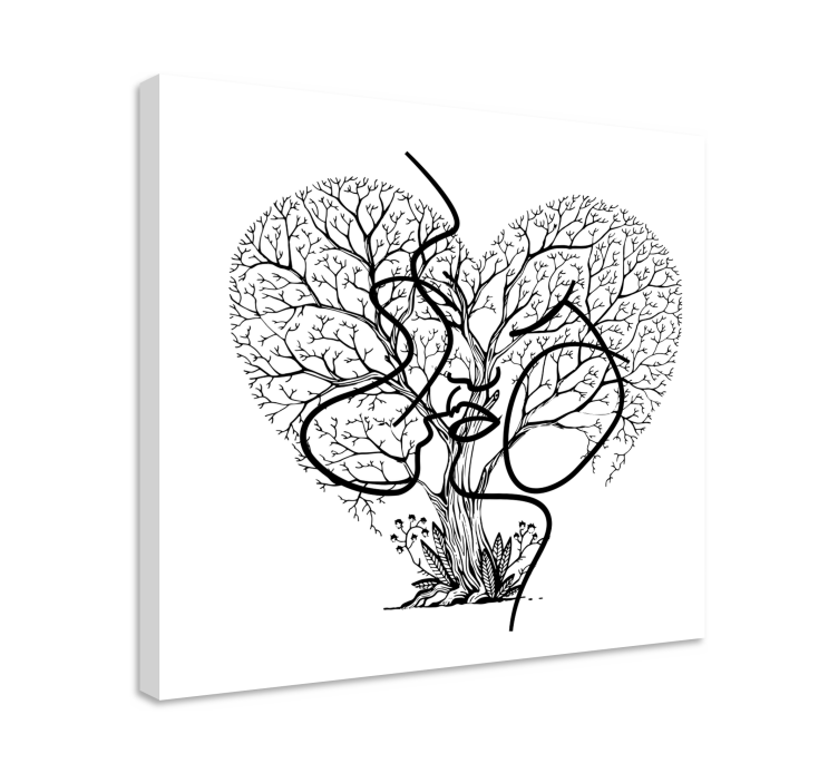 Heart-shaped trees tree canvas wall art - TenStickers