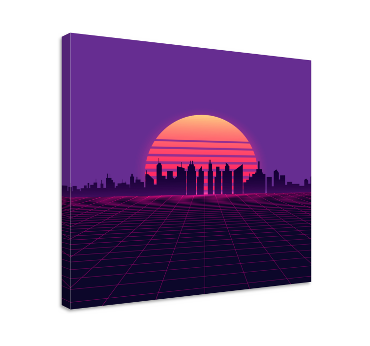 Vaporwave sunset 80s style retro canvas - TenStickers