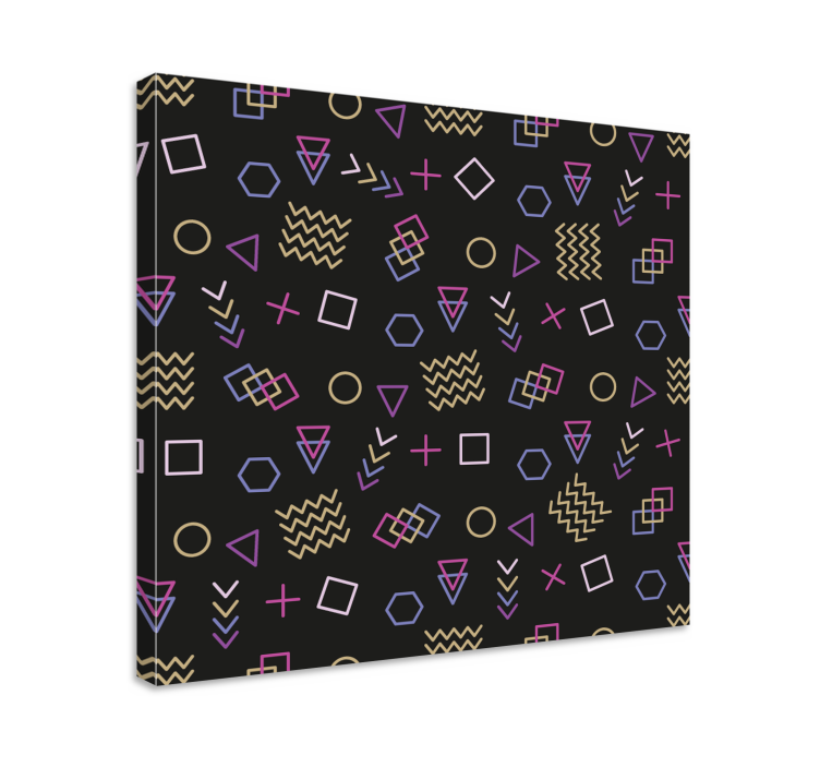 Colorful doodles 80s pattern retro canvas - TenStickers