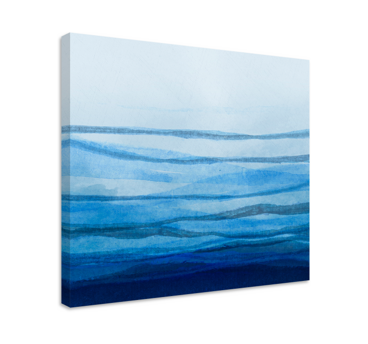 Ombre effect stipes blue shades modern canvas - TenStickers