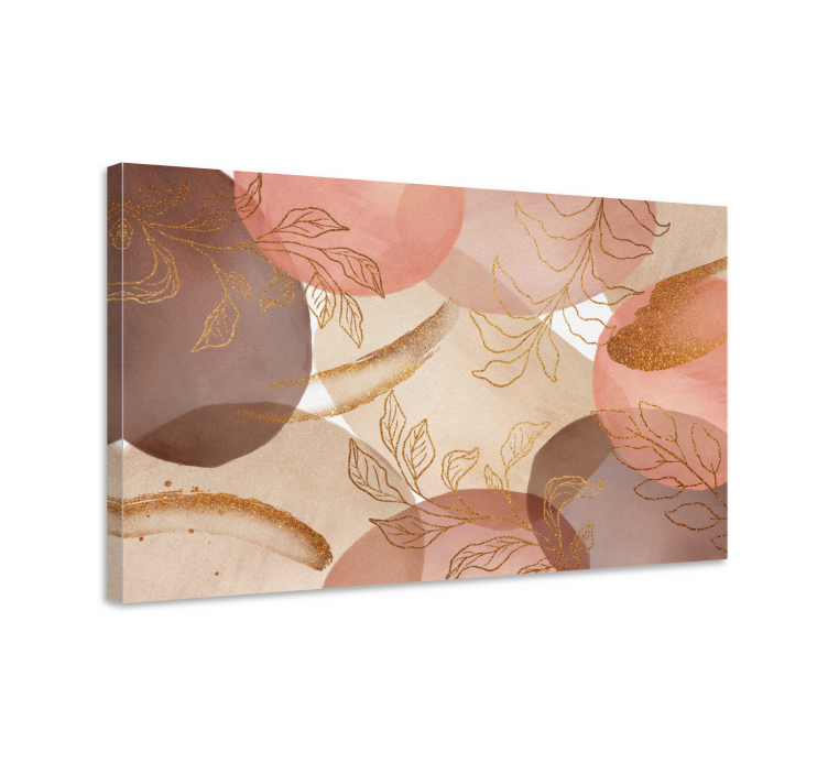 Geometric canvas abstract leaf designs - TenStickers