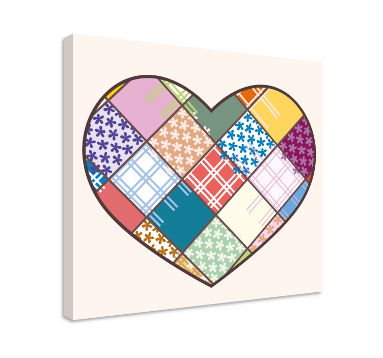 Inspirational wall art heart quilt design - TenStickers