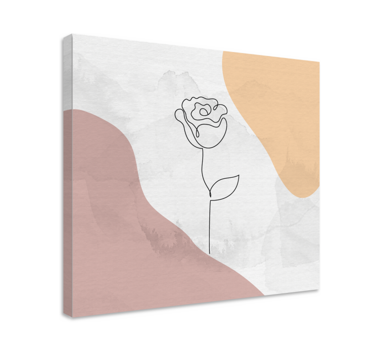 Flowers canvas elegant rose outline - TenStickers
