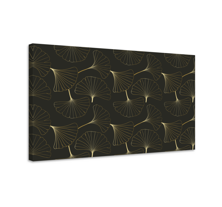 Flowers canvas with elegant ginkgo leaves - TenStickers
