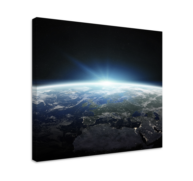 Space design planet earth landscape canvas - TenStickers