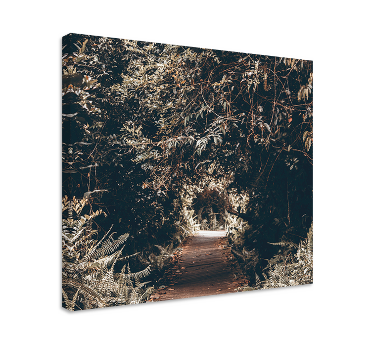 Tree canvas wall art wooded pathway decor - TenStickers