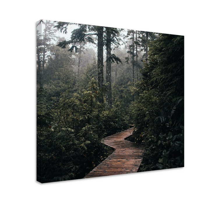 Tranquil woodland trail landscape canvas - TenStickers