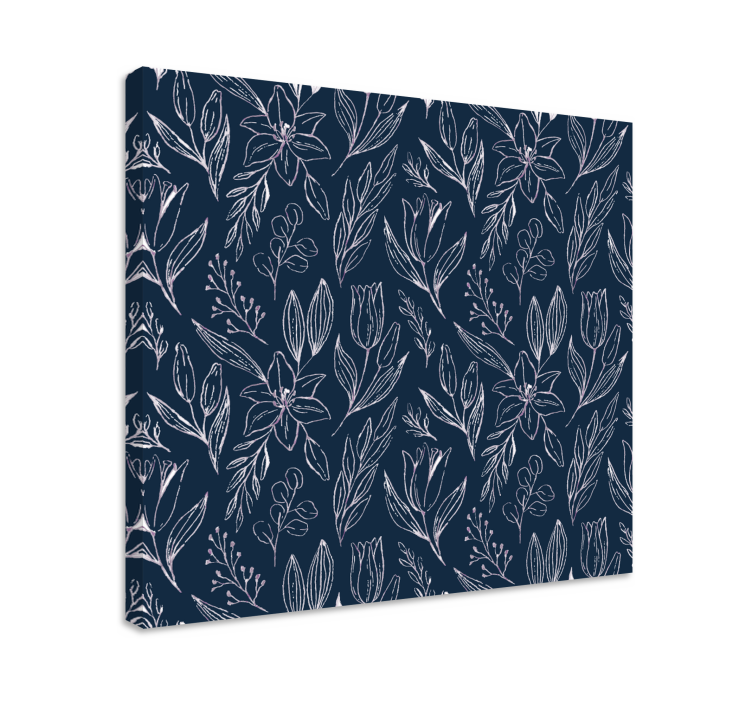 Flowers canvas floral sketch design - TenStickers