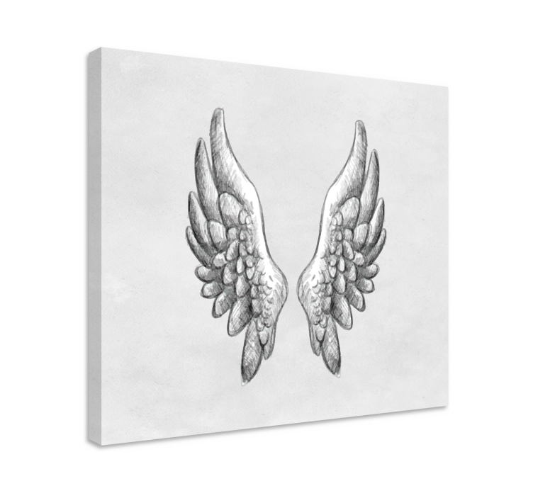 Quote canvas detailed wing sketch art print - TenStickers