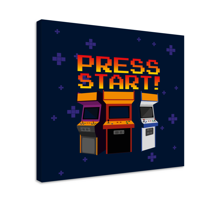 Press start arcade machines retro canvas - TenStickers