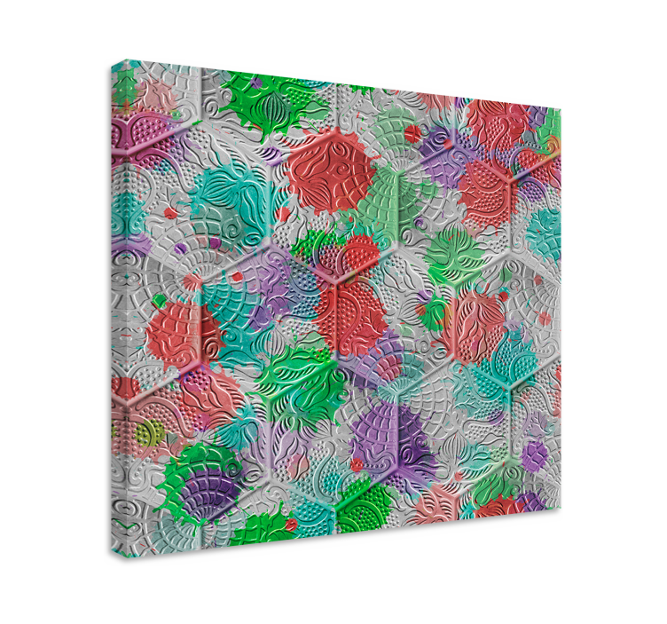 Stained Gaudi tiles retro canvas - TenStickers