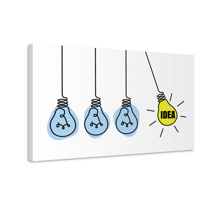 Word idea with light bulbs inspirational canvas - TenStickers
