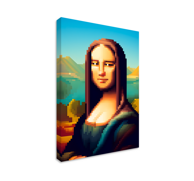 Gioconda pixel design canvas art - TenStickers