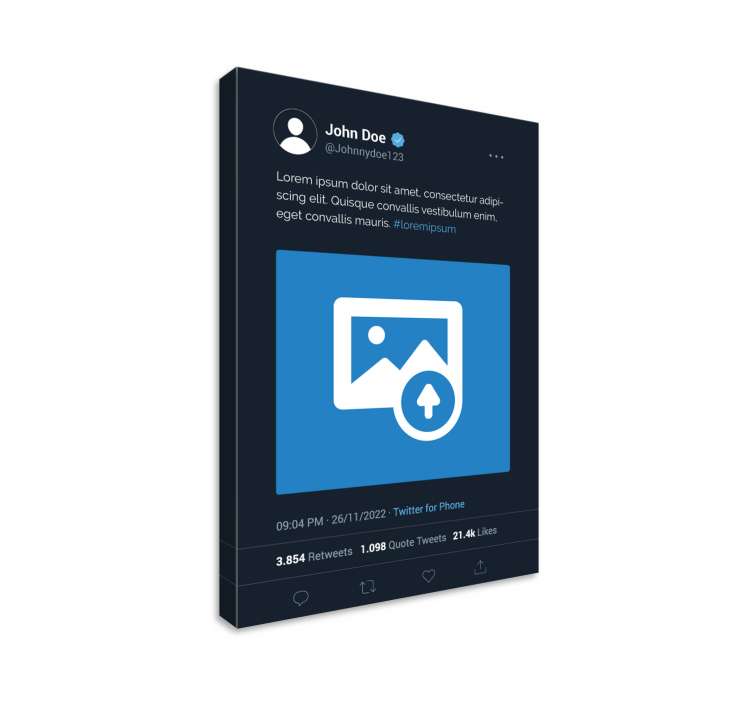 "X" twitter screen customised canvas - TenStickers