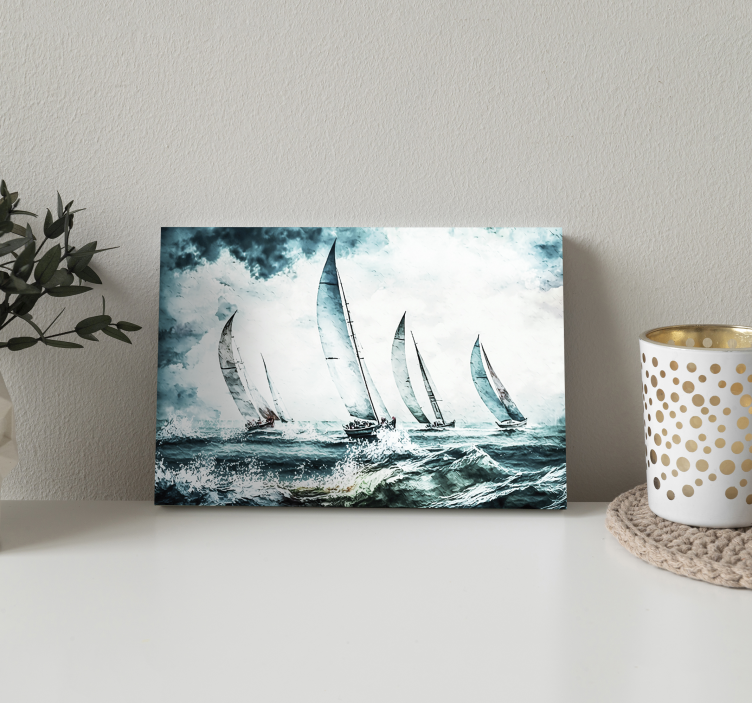Sail boat canvas painting - TenStickers