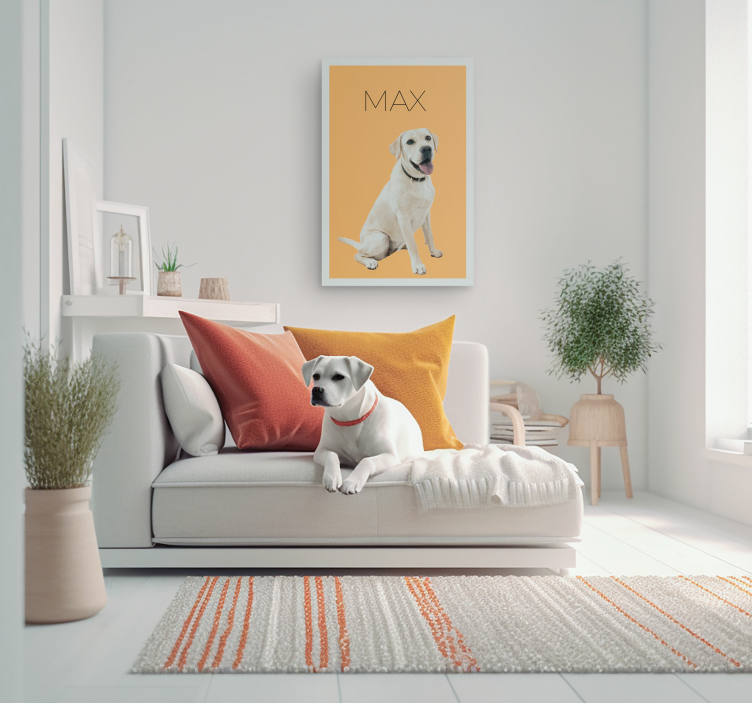 Minimalist pet portrait office canvas art - TenStickers