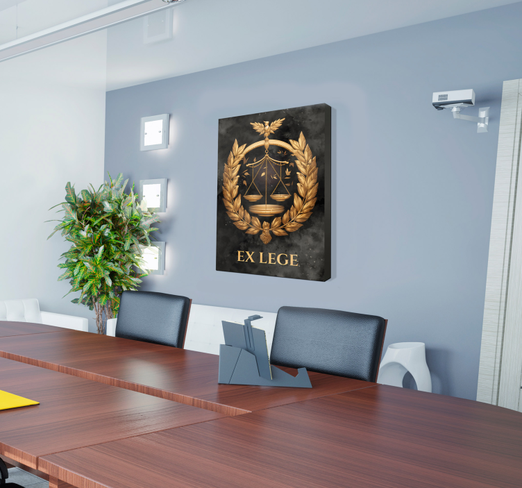 Balance of justice office framed canvas - TenStickers