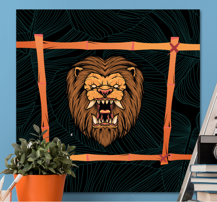 Animal canvas wall art majestic lion head - TenStickers