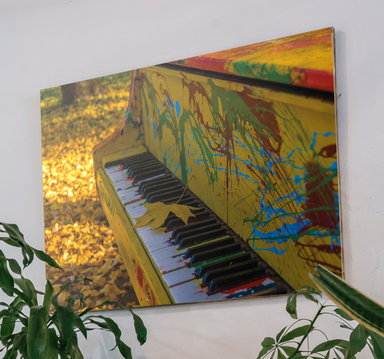 Autumnal Piano Melody music canvas art - TenStickers