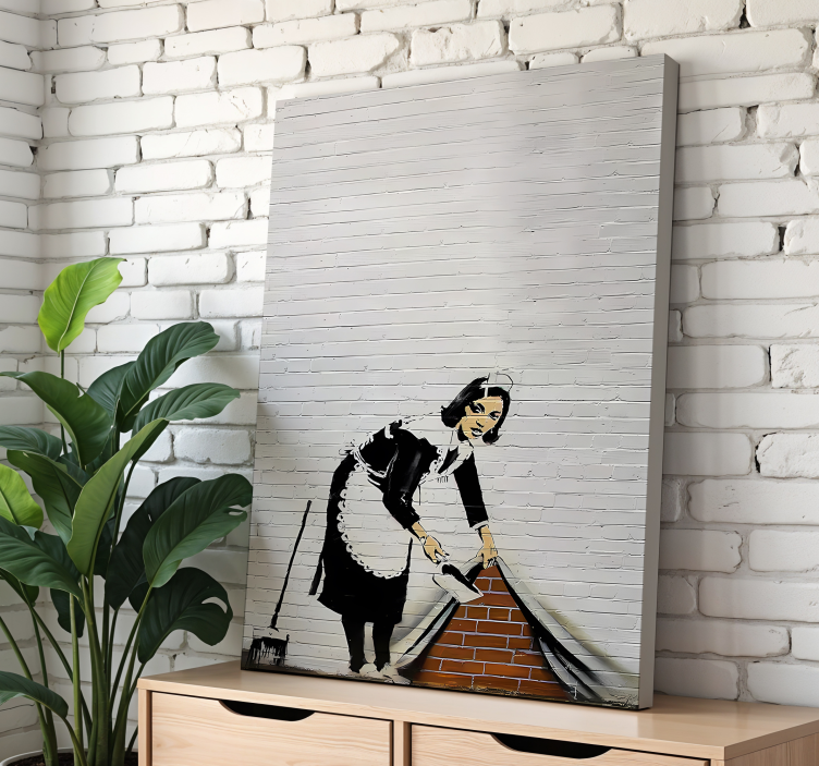 Cleaning lady canvas art decoration  - TenStickers
