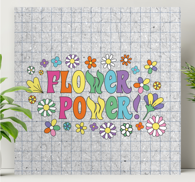 Flowers canvas flower power artwork - TenStickers