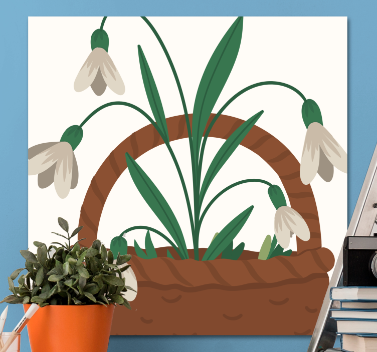 Flowers canvas snowdrop flower arrangement - TenStickers