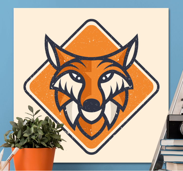 Geometric-animal modern Fox canvas prints - TenStickers