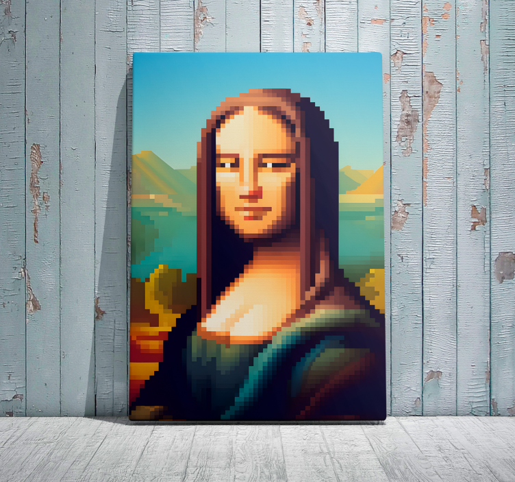 Gioconda pixel design canvas art - TenStickers