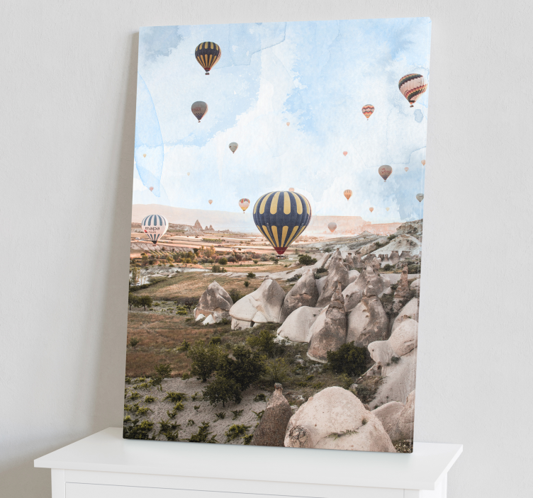 Hot Air Balloon Adventure landscape canvas - TenStickers