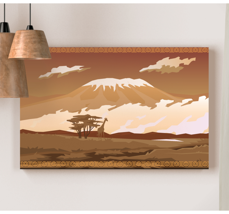 Kilimanjaro brown landscape canvas - TenStickers