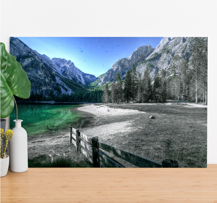 Landscape canvas tranquil mountain lake - TenStickers