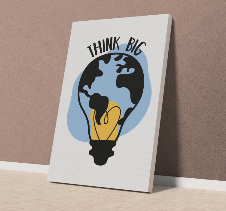 Light bulb shaped world inspirational canvas - TenStickers