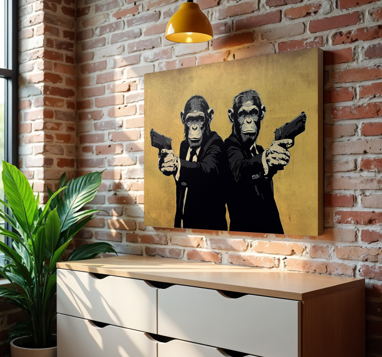 Monkey pulp fiction canvas art - TenStickers