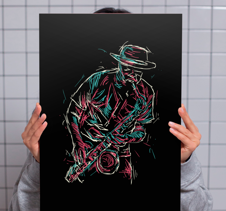 Music canvas art saxophone player - TenStickers