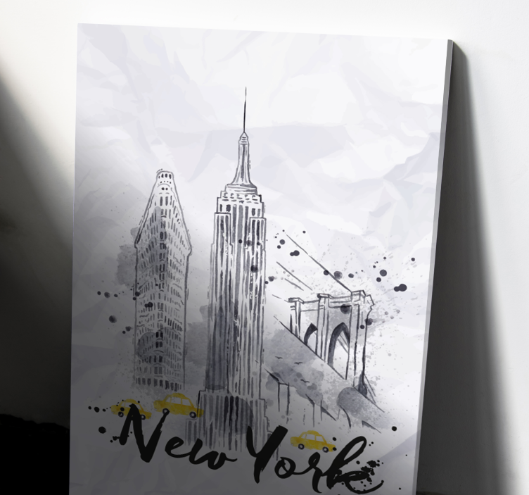 New York Skyline Illustration cityscape wall art - TenStickers