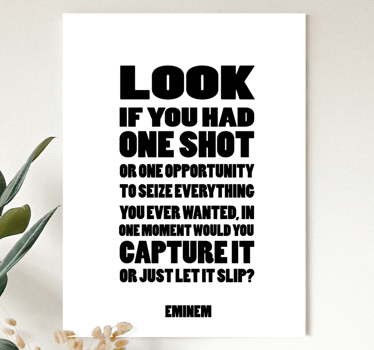 One Shot Song Lyric Music canvas art - TenStickers