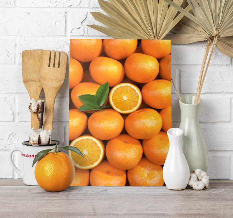Oranges Fruit Canvas Wall Art - TenStickers